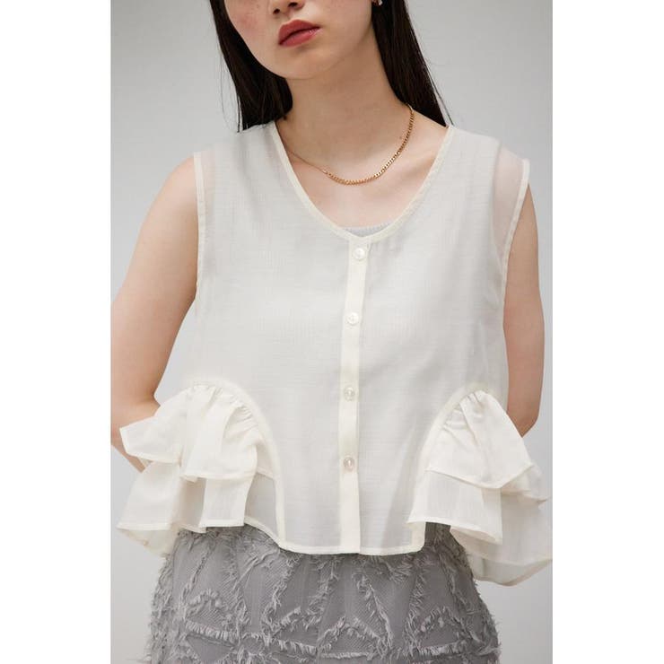 IVOY3 | オーガンジーフリルベスト | AZUL BY MOUSSY