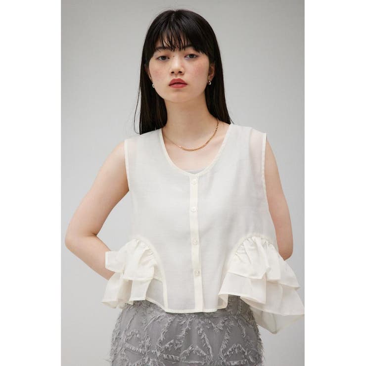 オーガンジーフリルベスト | AZUL BY MOUSSY | 詳細画像2 