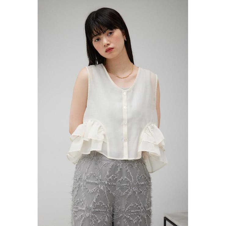 オーガンジーフリルベスト | AZUL BY MOUSSY | 詳細画像3 