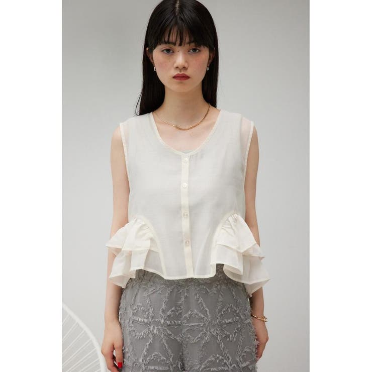 オーガンジーフリルベスト | AZUL BY MOUSSY | 詳細画像5 