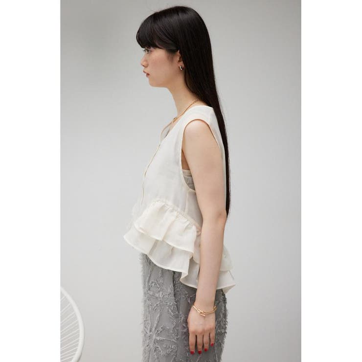 オーガンジーフリルベスト | AZUL BY MOUSSY | 詳細画像6 