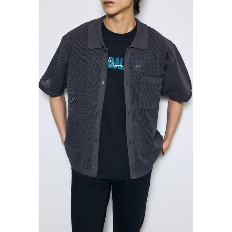 編地切替ニットシャツ | AZUL BY MOUSSY | 詳細画像31 