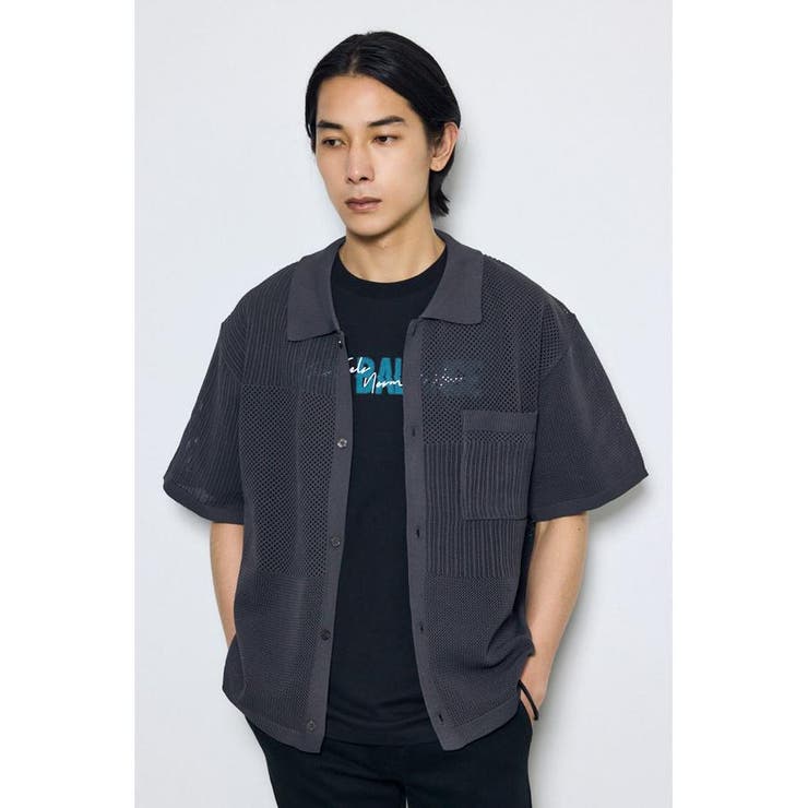 編地切替ニットシャツ | AZUL BY MOUSSY | 詳細画像33 