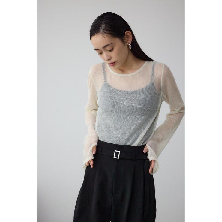 シュリンクチュールトップス | AZUL BY MOUSSY | 詳細画像1 