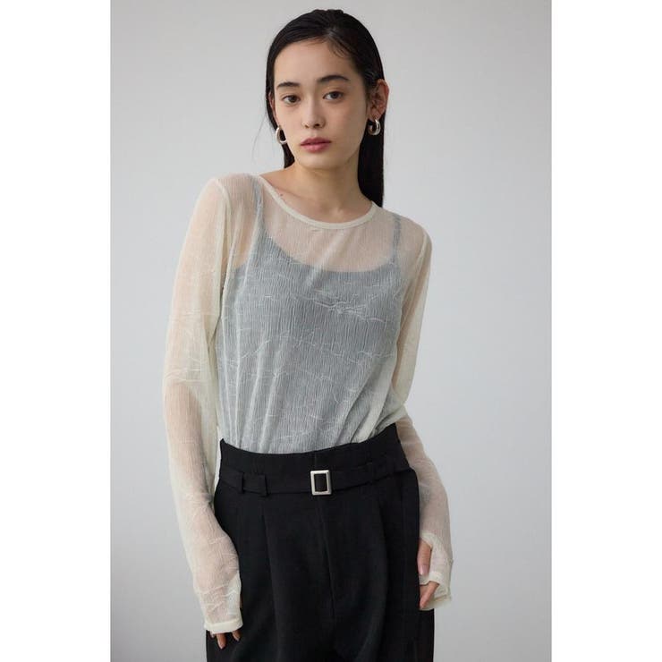 シュリンクチュールトップス | AZUL BY MOUSSY | 詳細画像2 