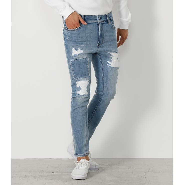 CUTTING DAMAGE DENIM SKINNY[品番：AZLW0018484]｜AZUL BY MOUSSY（アズール バイマウジー）のメンズファッション通販｜SHOPLIST（ショップリスト）