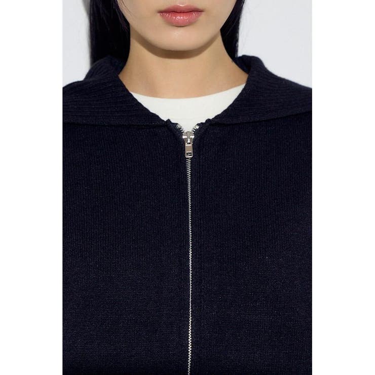 ダブルジップビッグカラーニット | AZUL BY MOUSSY | 詳細画像19 