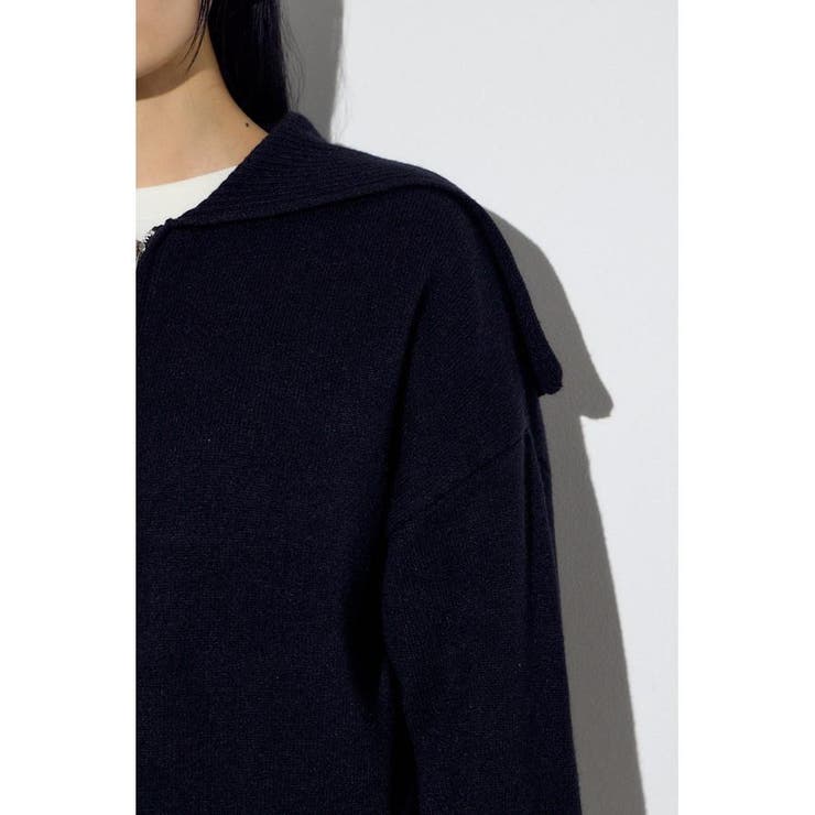 ダブルジップビッグカラーニット | AZUL BY MOUSSY | 詳細画像20 