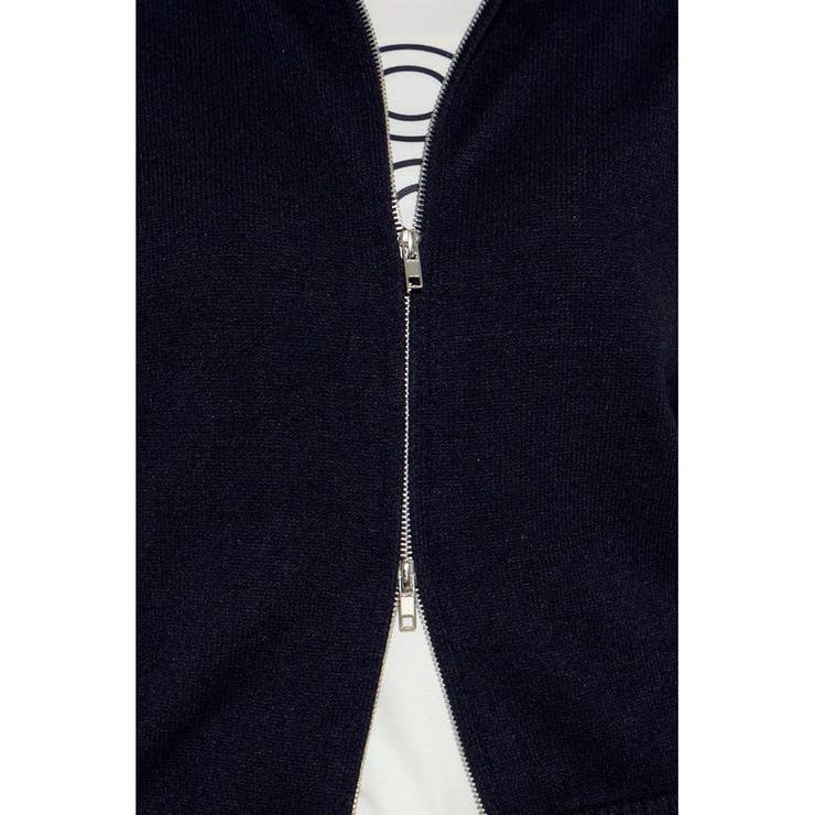 ダブルジップビッグカラーニット | AZUL BY MOUSSY | 詳細画像24 