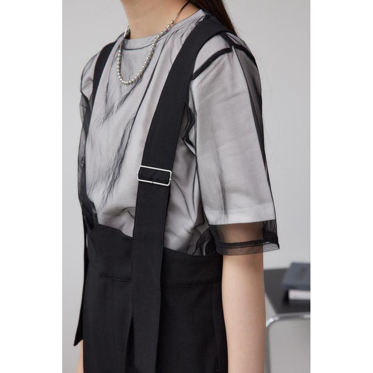 リネンライクワイドハイウエストサロペット | AZUL BY MOUSSY | 詳細画像23 