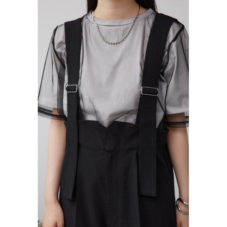 リネンライクワイドハイウエストサロペット | AZUL BY MOUSSY | 詳細画像21 