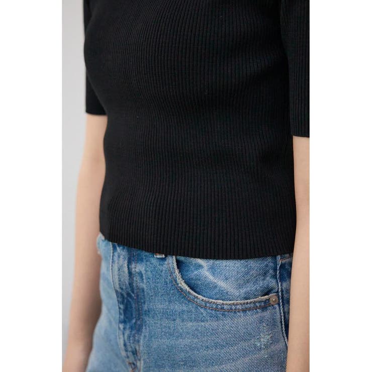 ハーフスリーブクルーネックリブトップス | AZUL BY MOUSSY | 詳細画像36 