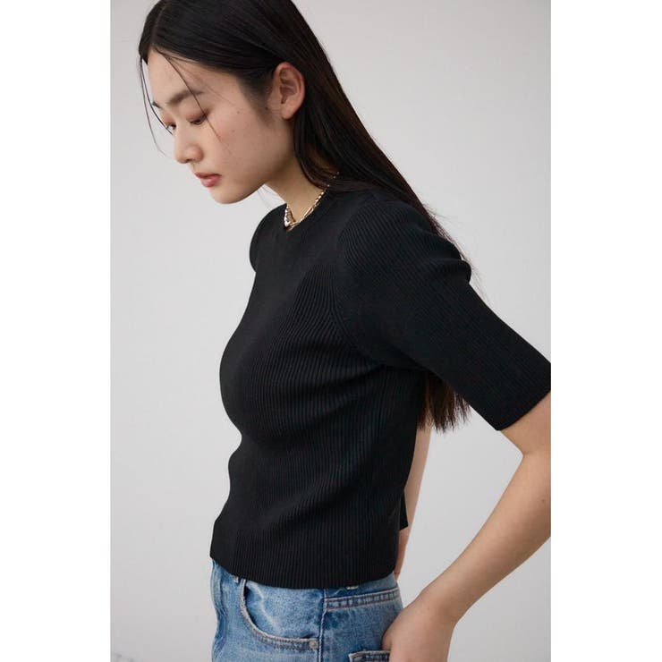 ハーフスリーブクルーネックリブトップス | AZUL BY MOUSSY | 詳細画像28 