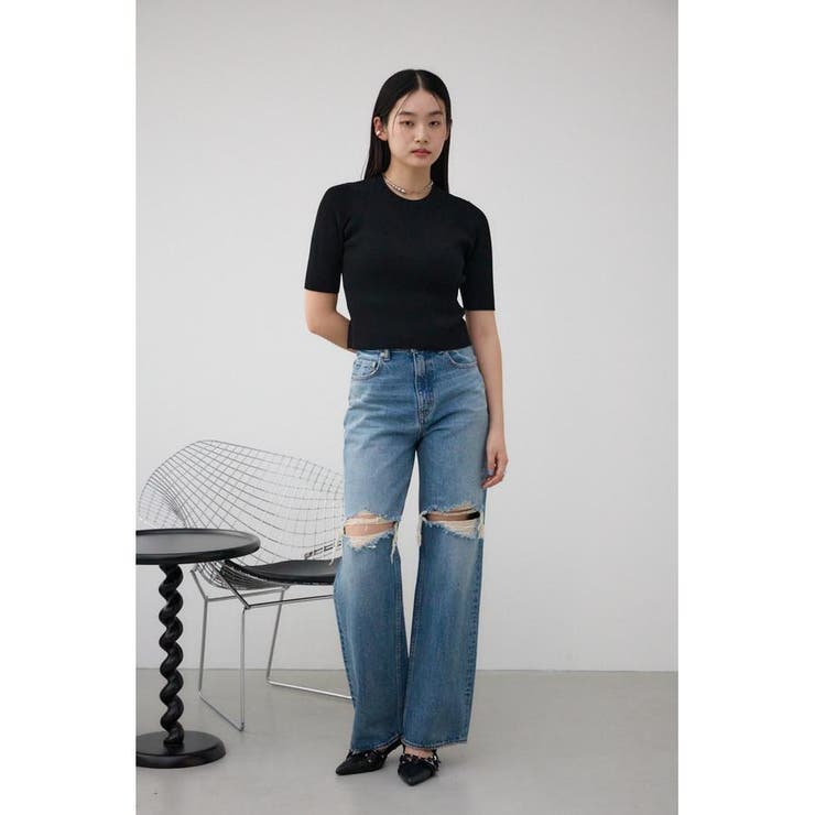 ハーフスリーブクルーネックリブトップス | AZUL BY MOUSSY | 詳細画像30 
