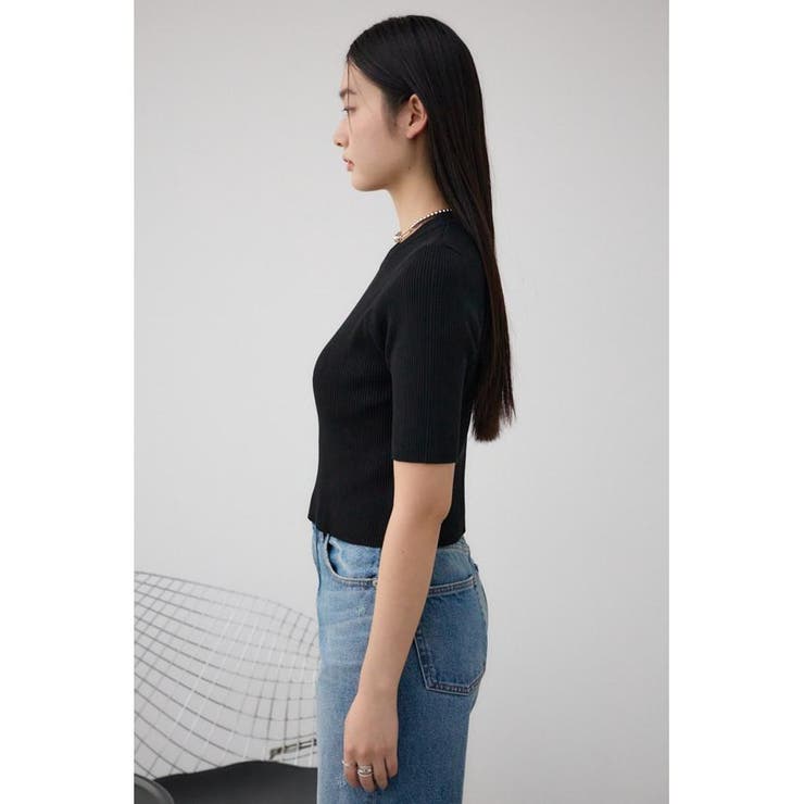 ハーフスリーブクルーネックリブトップス | AZUL BY MOUSSY | 詳細画像32 