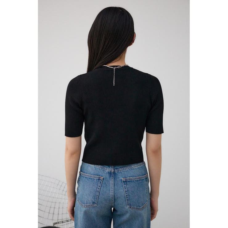 ハーフスリーブクルーネックリブトップス | AZUL BY MOUSSY | 詳細画像33 