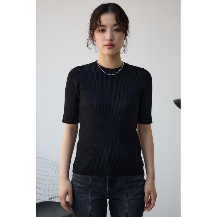 ハーフスリーブクルーネックリブトップス | AZUL BY MOUSSY | 詳細画像38 