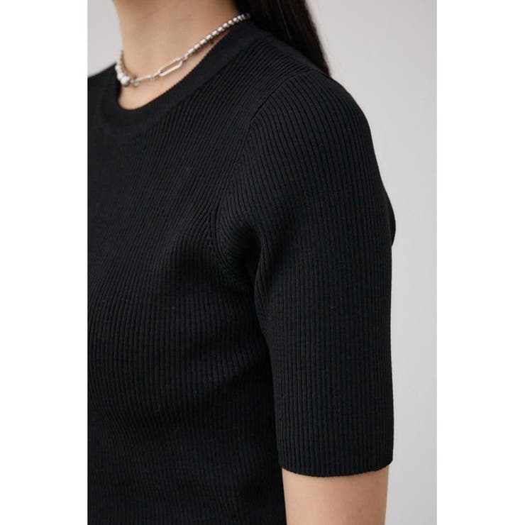 ハーフスリーブクルーネックリブトップス | AZUL BY MOUSSY | 詳細画像35 