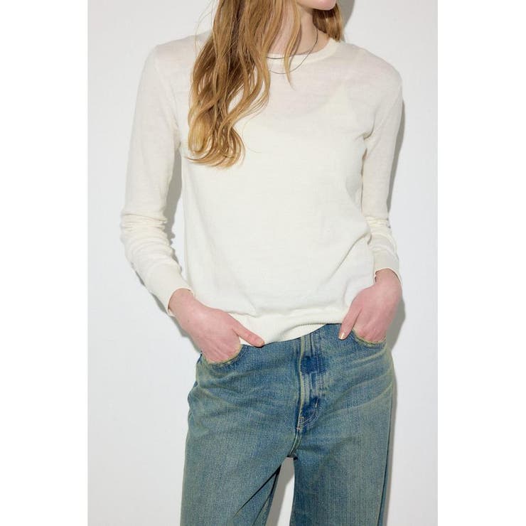 カシミヤミックスクルーネックニット | AZUL BY MOUSSY | 詳細画像1 