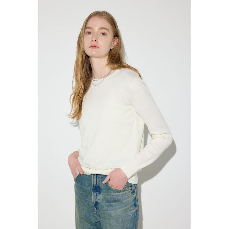 カシミヤミックスクルーネックニット | AZUL BY MOUSSY | 詳細画像2 