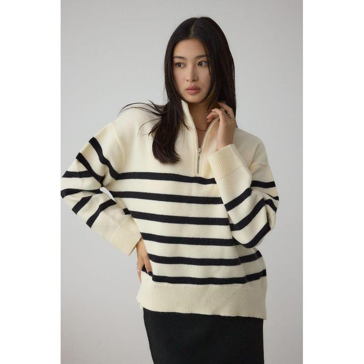 アソートカラーハーフジップニットトップス | AZUL BY MOUSSY | 詳細画像3 