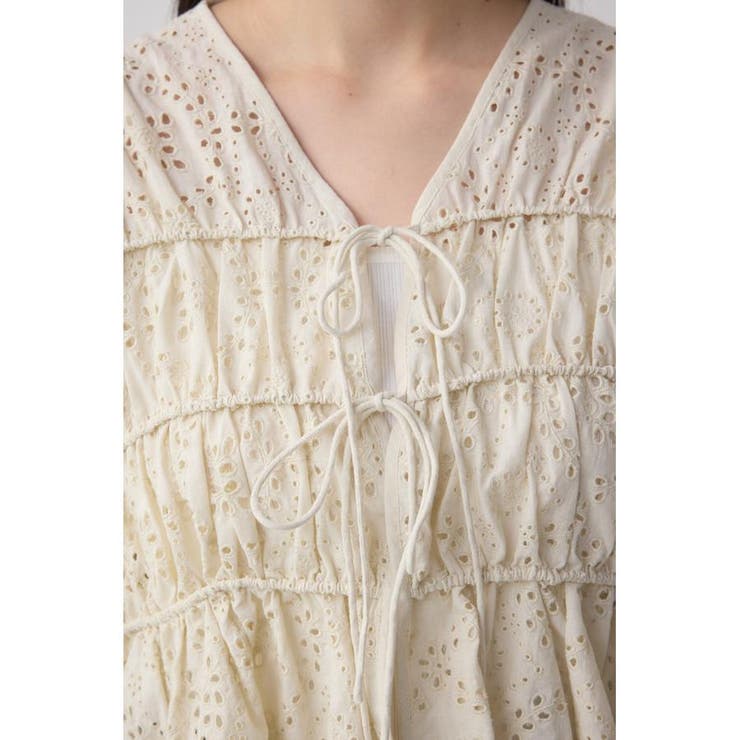 コットンレースパフショルダーブラウス | AZUL BY MOUSSY | 詳細画像7 