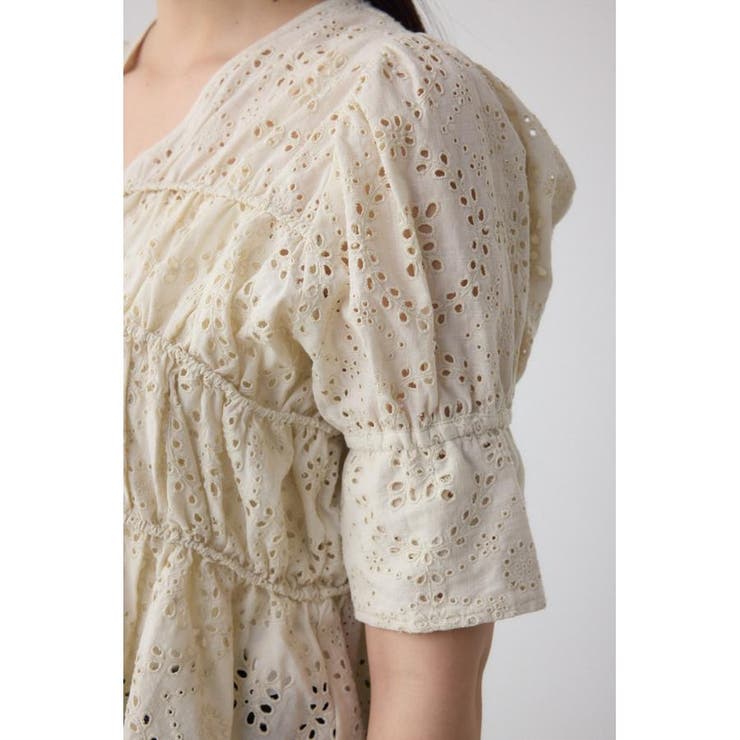 コットンレースパフショルダーブラウス | AZUL BY MOUSSY | 詳細画像8 