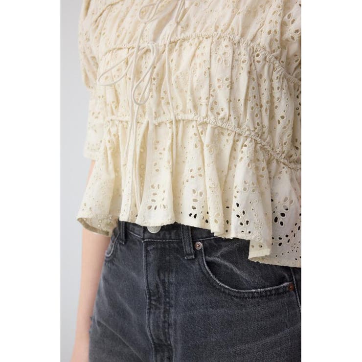 コットンレースパフショルダーブラウス | AZUL BY MOUSSY | 詳細画像10 