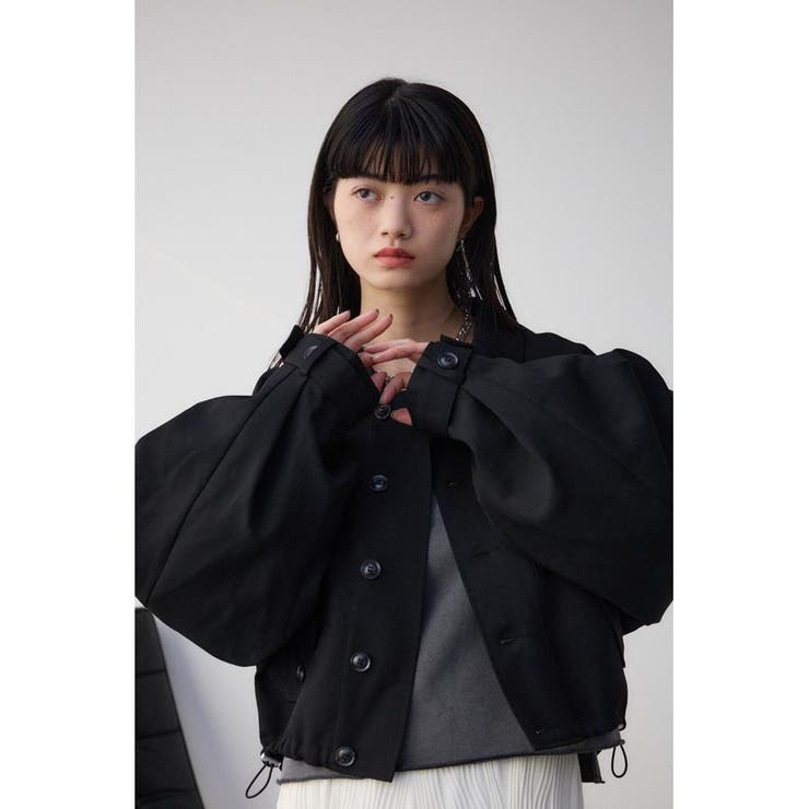 BLK | ボリュームスリーブクロップドシャツブルゾン | AZUL BY MOUSSY