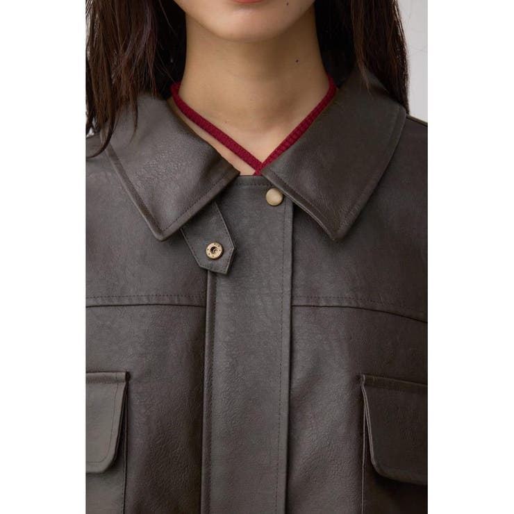 フェイクレザーショートブルゾン | AZUL BY MOUSSY | 詳細画像24 