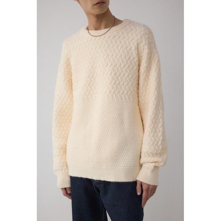 バスケット編み切り替えニットトップス | AZUL BY MOUSSY | 詳細画像1 