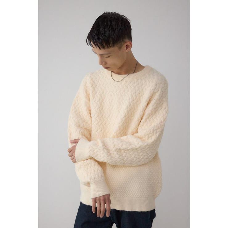 バスケット編み切り替えニットトップス | AZUL BY MOUSSY | 詳細画像3 