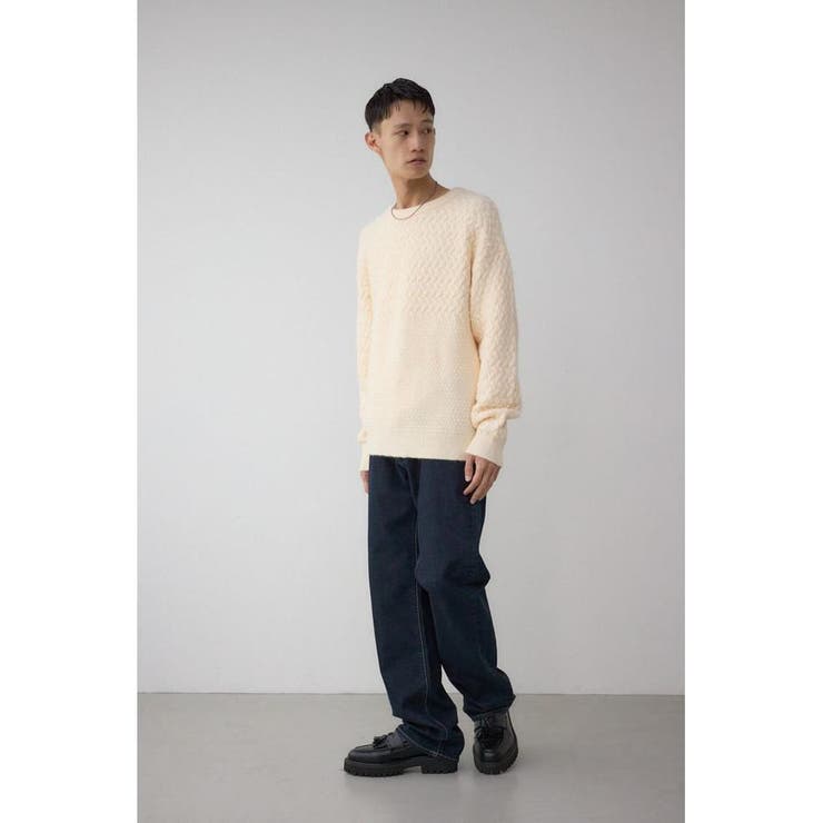 バスケット編み切り替えニットトップス | AZUL BY MOUSSY | 詳細画像4 