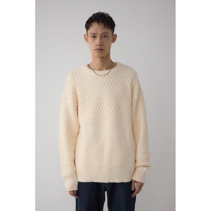 バスケット編み切り替えニットトップス | AZUL BY MOUSSY | 詳細画像5 