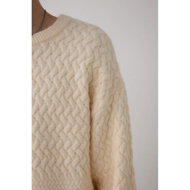 バスケット編み切り替えニットトップス | AZUL BY MOUSSY | 詳細画像9 