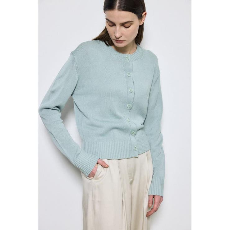 L/BLU1 | リネンタッチクルーネックニットカーディガン | AZUL BY MOUSSY