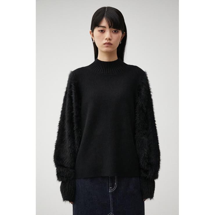 SHAGGY SLEEVE H/N KNIT[品番：AZLW0020465]｜AZUL BY MOUSSY