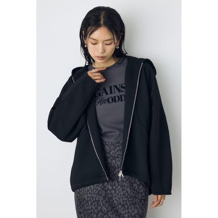 BLK | コクーンダブルジップパーカー | AZUL BY MOUSSY