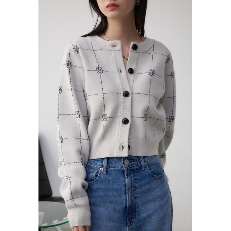 L/GRY1 | 2WAYAZジャガードニットカーディガン | AZUL BY MOUSSY