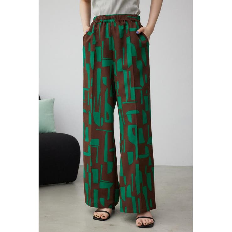 柄GRN5 | ジオメトリックパターンイージーパンツ | AZUL BY MOUSSY