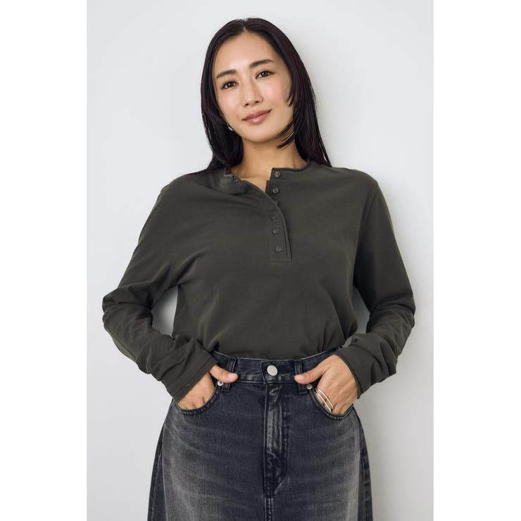 ドライタッチ ヘンリーネックトップス | AZUL BY MOUSSY | 詳細画像8 