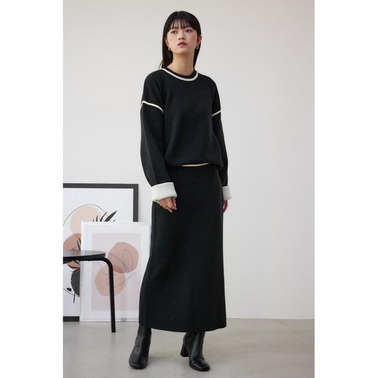 配色クルーネックニットトップス | AZUL BY MOUSSY | 詳細画像4 