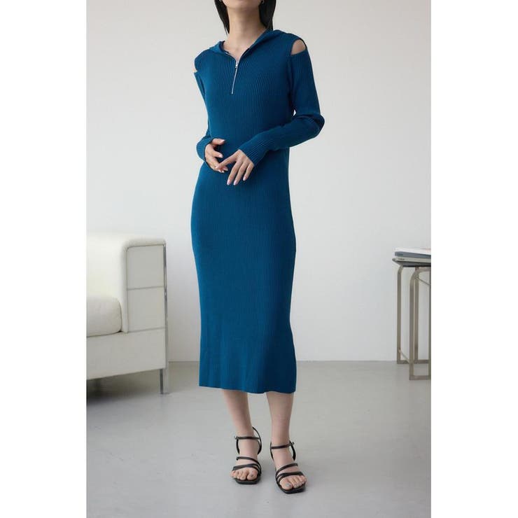 BLU | ショルダースリットリブニットワンピース | AZUL BY MOUSSY