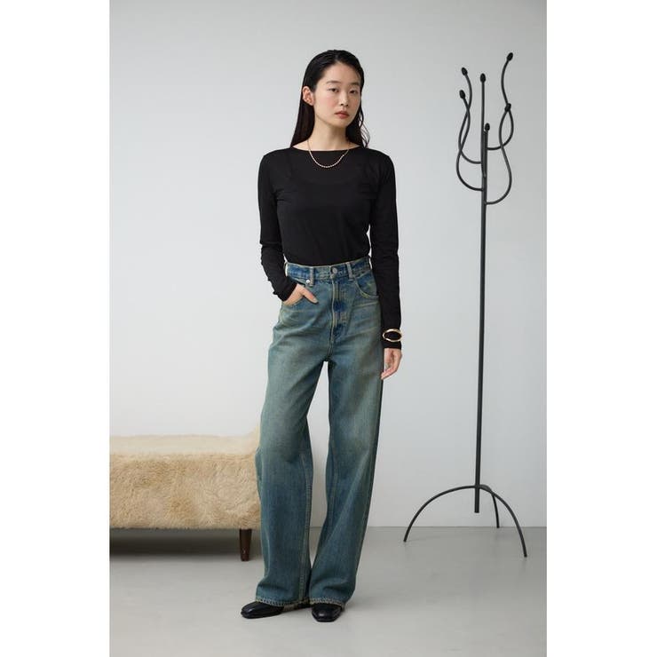 【未使用タグ付】AZUL BY MOUSSY ハイウエストワイドデニム 完売品 アズールバイマウジー AZUL BY MOUSSY AZUL DENIM ハイウエスト
