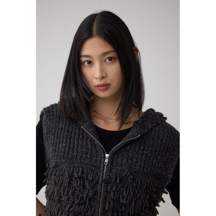 ZIPフーディループニットベスト | AZUL BY MOUSSY | 詳細画像24 