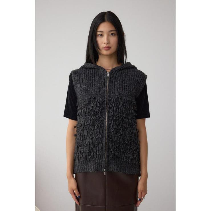 ZIPフーディループニットベスト | AZUL BY MOUSSY | 詳細画像27 