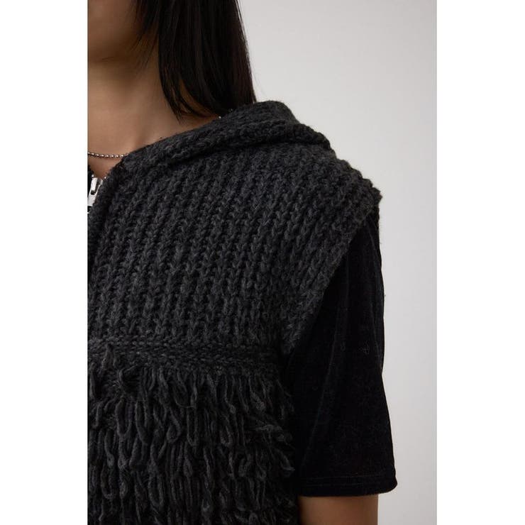 ZIPフーディループニットベスト | AZUL BY MOUSSY | 詳細画像32 