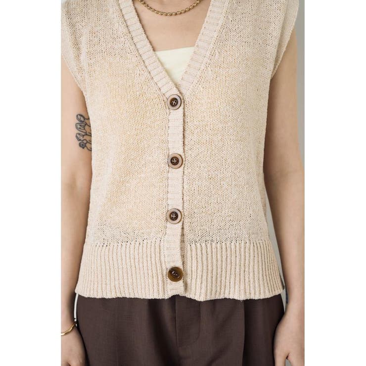 テープヤーンニットジレ | AZUL BY MOUSSY | 詳細画像8 