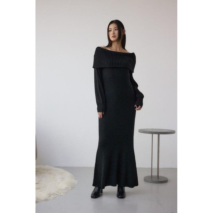 オフショルロングニットワンピース | AZUL BY MOUSSY | 詳細画像4 