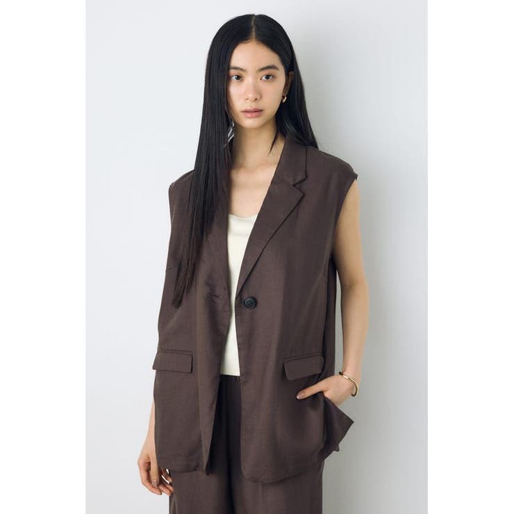 リネンブレンドテーラードベスト | AZUL BY MOUSSY | 詳細画像14 